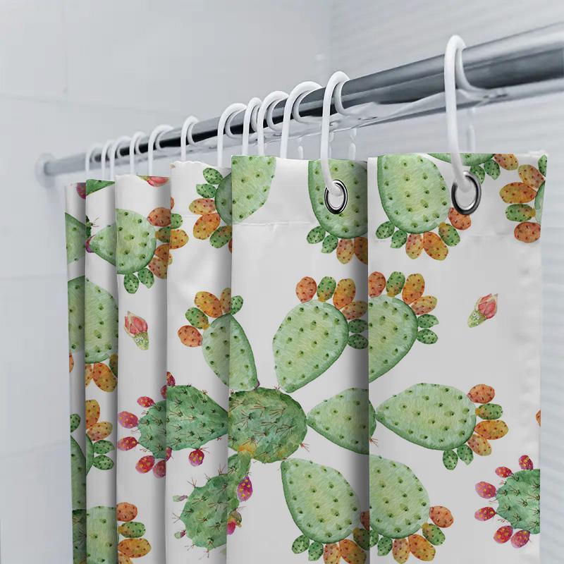Decorative Shower Curtain With Watermelon Pattern Made From Waterproof Polyester Fabric Designed For Bathroom Decor In Various S