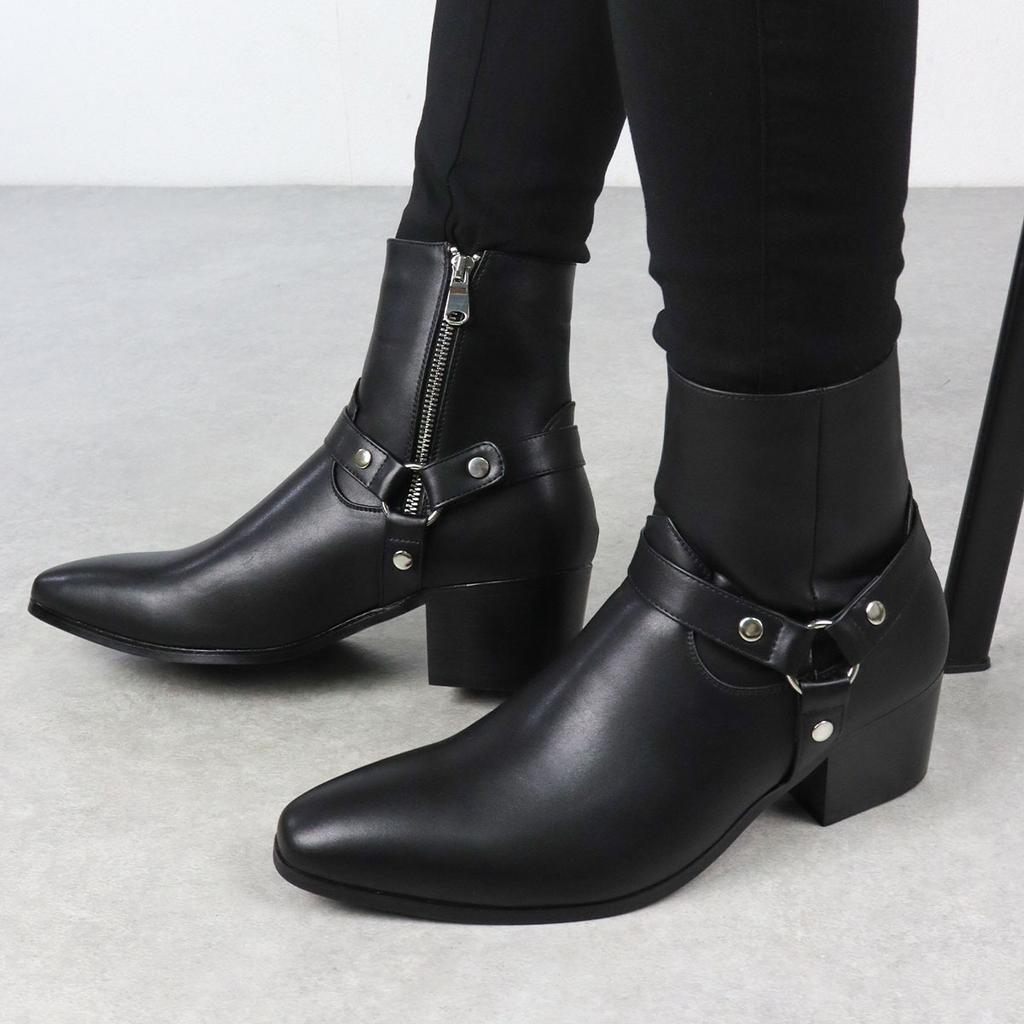 Men's Chelsea Boots Pointed European American Buckle British