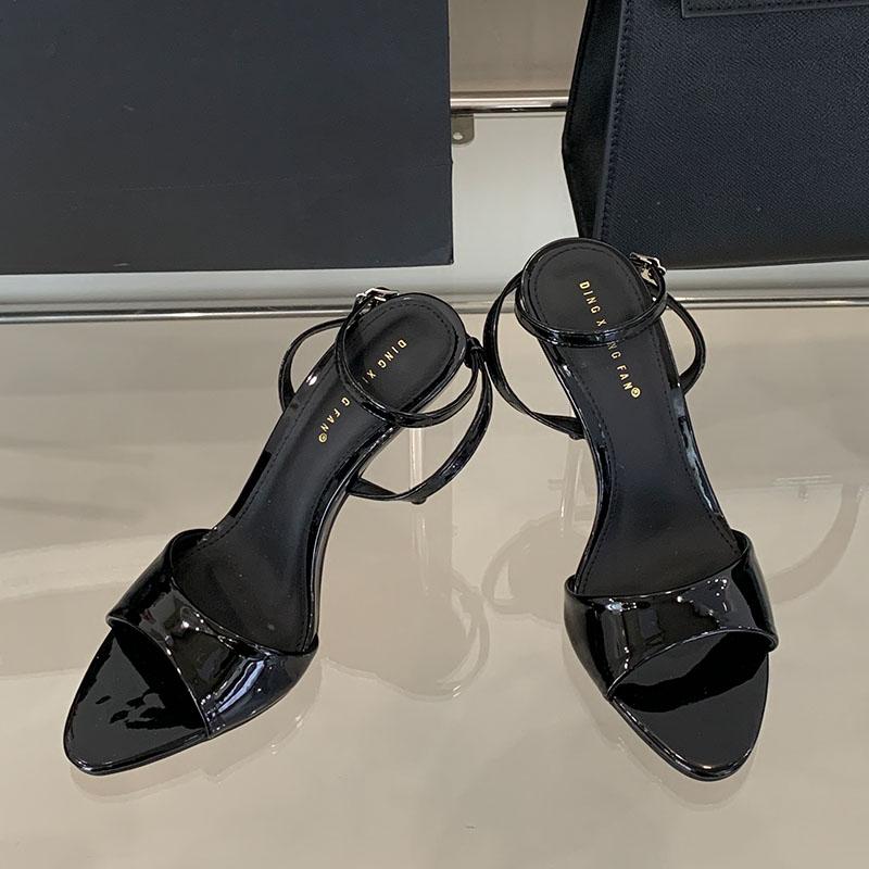 

Модные туфли-лодочки на очень высоком каблуке с узким ремешком на щиколотке, женская джинсовая обувь, новинка 2025 года, туфли на тонком каблуке для леди 35 чёрный