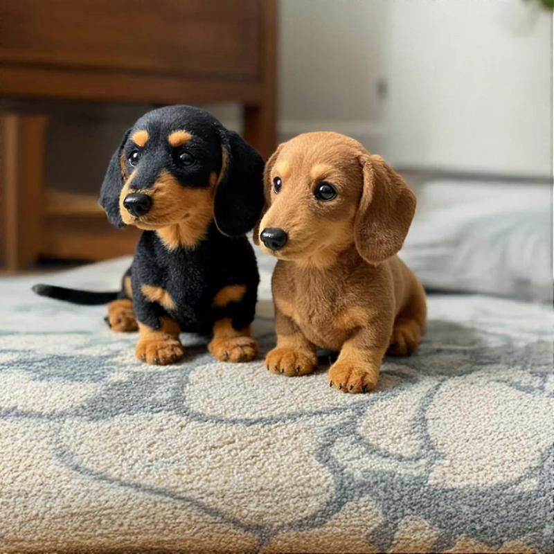 Realistisches Dackel-Plüschtier mit ultraweichem Fell, tröstlichem umarmungsähnlichem Design, emotionaler Begleiter zur Unterstützung für alle Altersgruppen