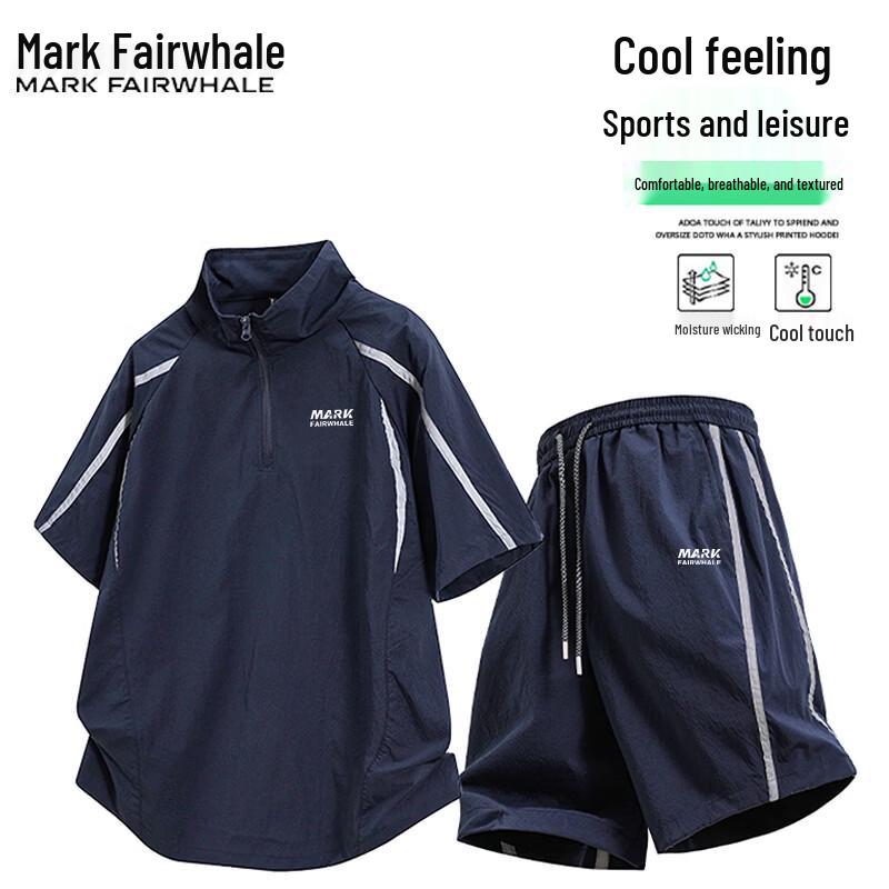 MARK FAIRWHALE Men s Summer Casual Two-Piece Set XL