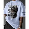 European and American Men's Summer Figure Wealth Letter Print Comfortable and Breathable Round Neck Tshirt Outdoor Street Top