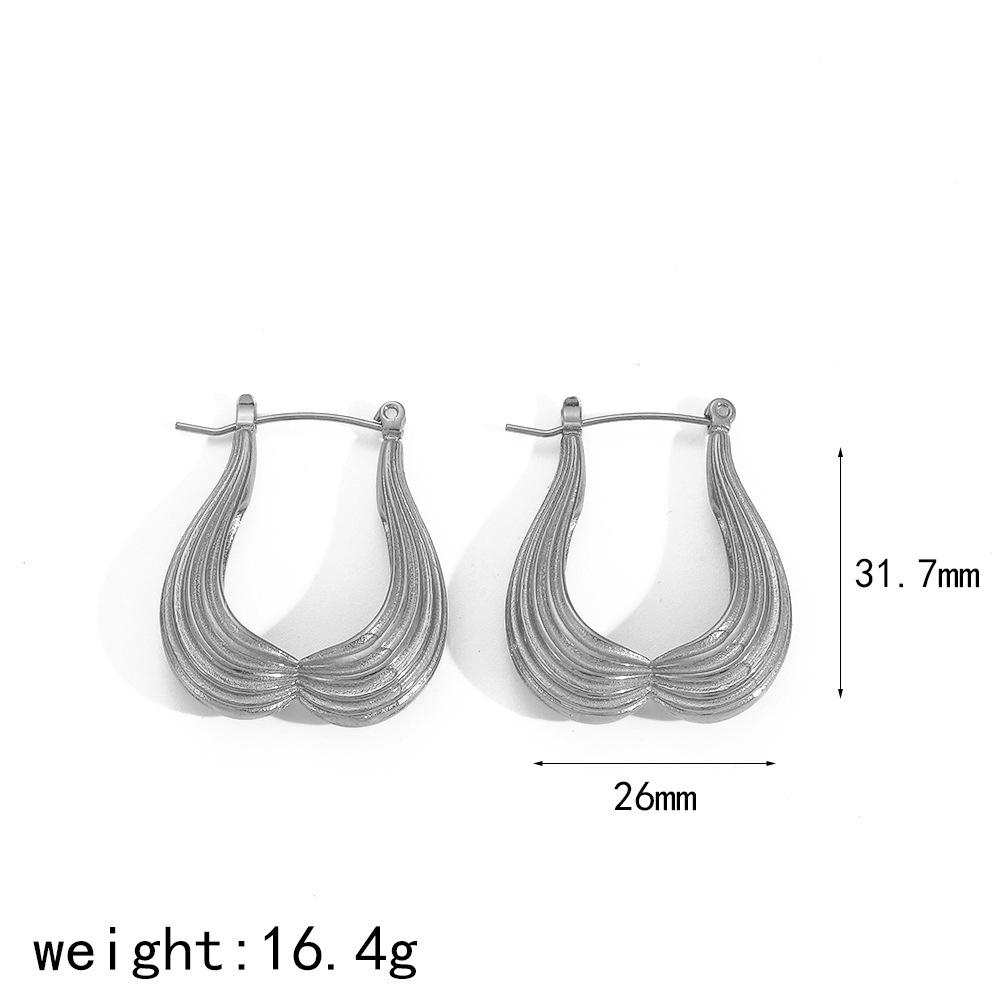 

Новые серьги из нержавеющей стали с 18-каратным золотым покрытием, сохраняющим цвет, серьги-кольца, женские модные серьги из нишевой титановой стали с ощущением высокого класса