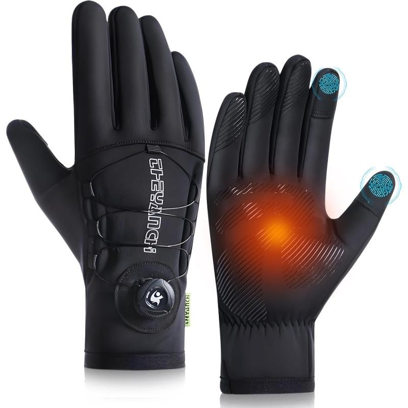

Winter Warm Gloves for Men & Women Extended Thickened Windproof & Waterproof Breathable Touchscreen for Skiing, Cycling & Sports M чёрный