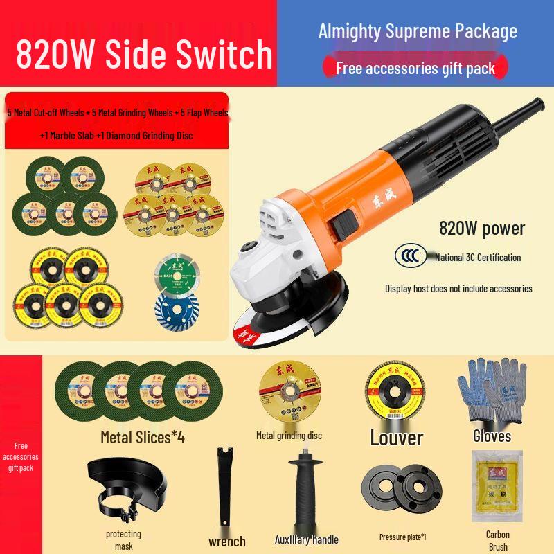 

Dongcheng 100mm Corded Angle Grinder CN plug (adapter included)