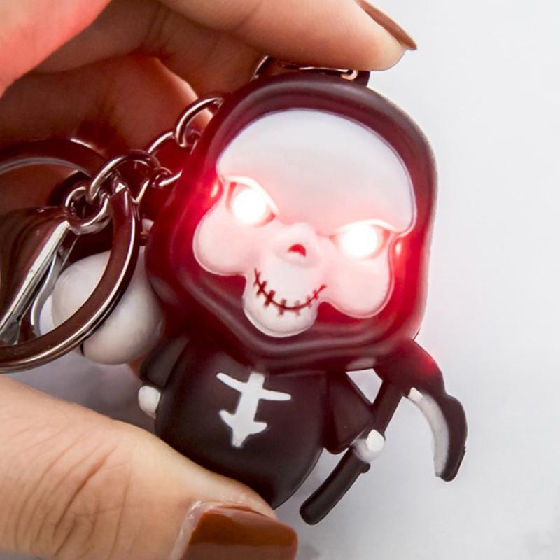

Стиль Reaper светодиодный светящийся звучащий брелок брелок подвеска-призрак кулон подарки на Хэллоуин рождественские подарки украшения украшения для автомобиля