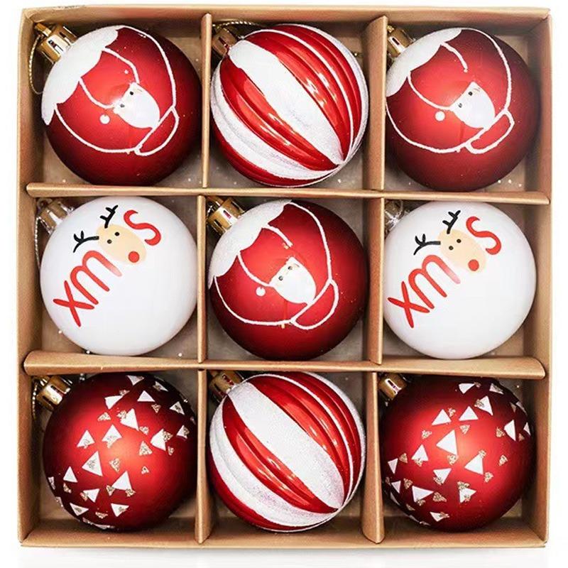 9PCS Christmas Mixed Balls Baubles Xmas Tree Ornament Christmas Home Decoration