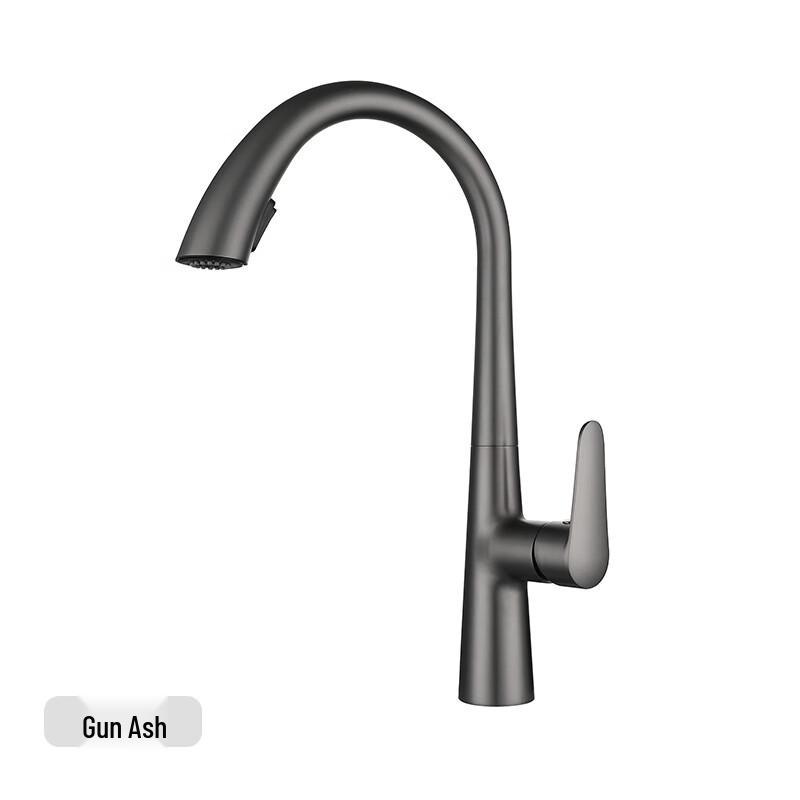 TLXT Gunmetal Grey Pull-Out Kitchen Faucet