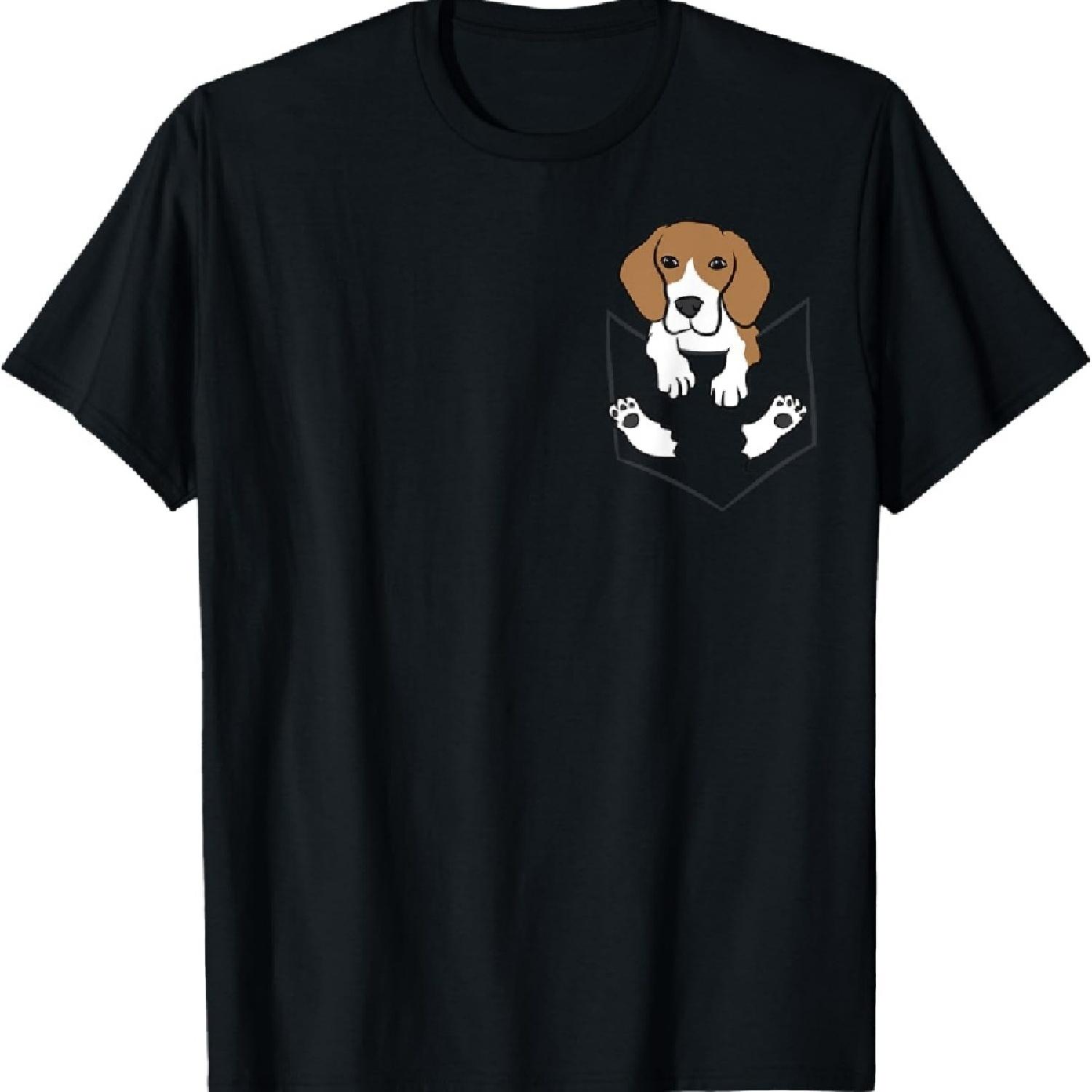 

Beagle Dog In The Pocket Cute Pocket Beagle T-Shirt XXXXXL чёрный