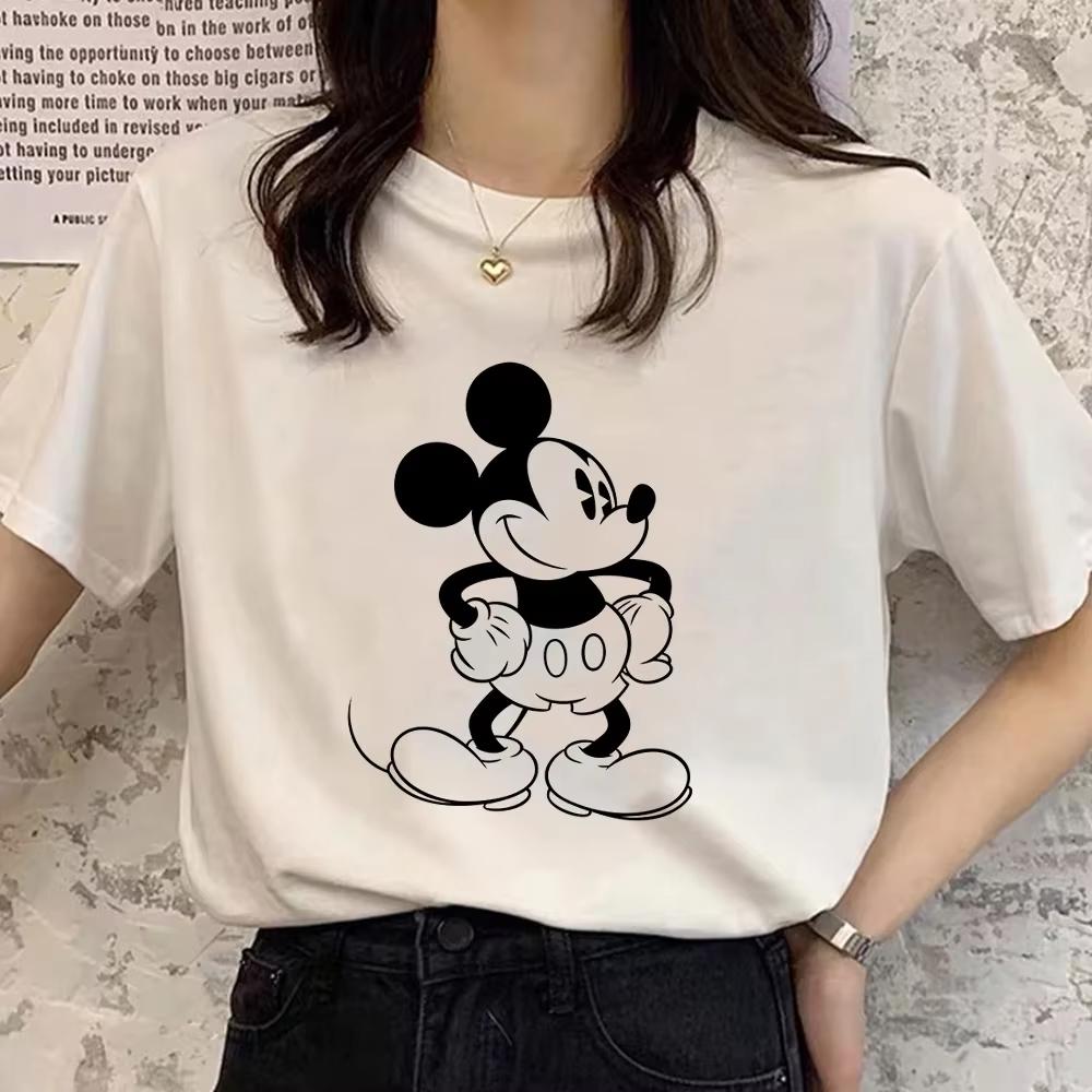 Retro Cartoon Womens Tshirt Mickey Mouse Harajuku Cotton Tshirt Fashion Womens Shirt Summer Top Short Sleeve Shirt