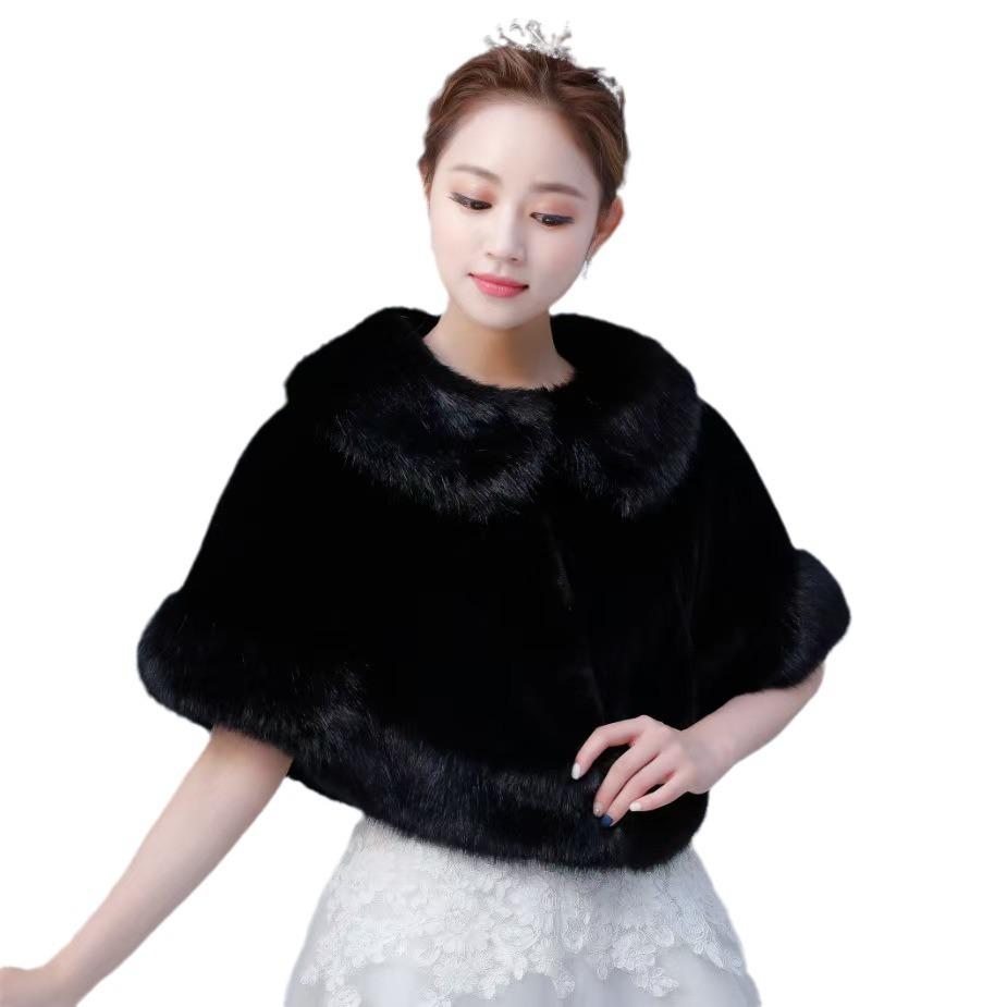 Autumn and winter new shawl autumn and winter bridal wedding dress wedding dress bridesmaid jacket premium cape women thickened outer wear
