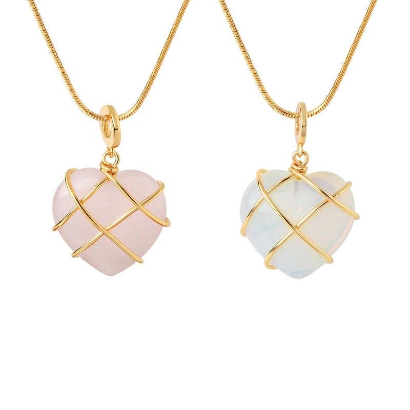 

2 Pcs Classic Love Necklace Diamond Castle Necklaces Cute Birth Stone Heart Pendant Jewelry Anniversary Birthday Gifts 1