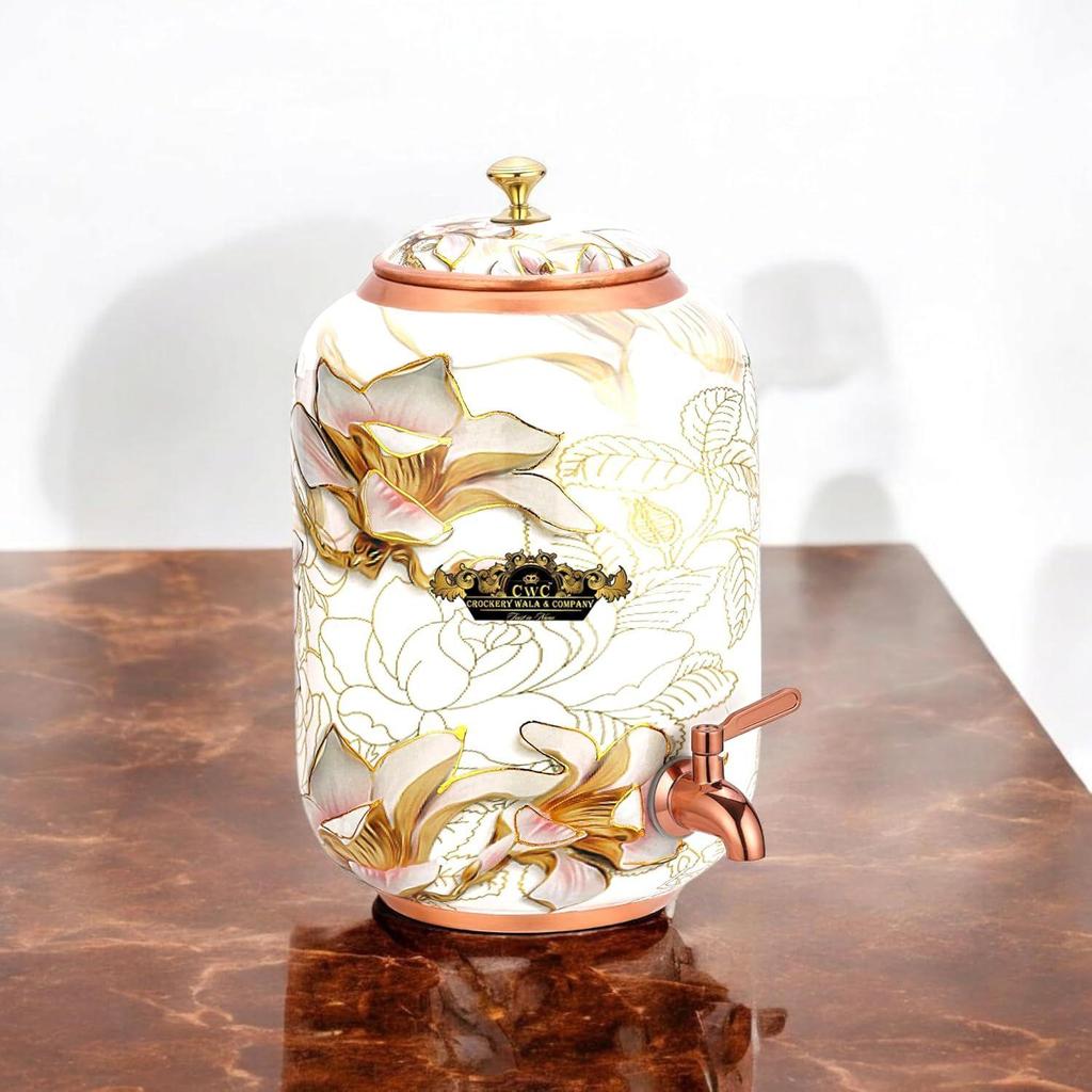 Pure Copper Dispenser Meena Gold Finish (8 liter)