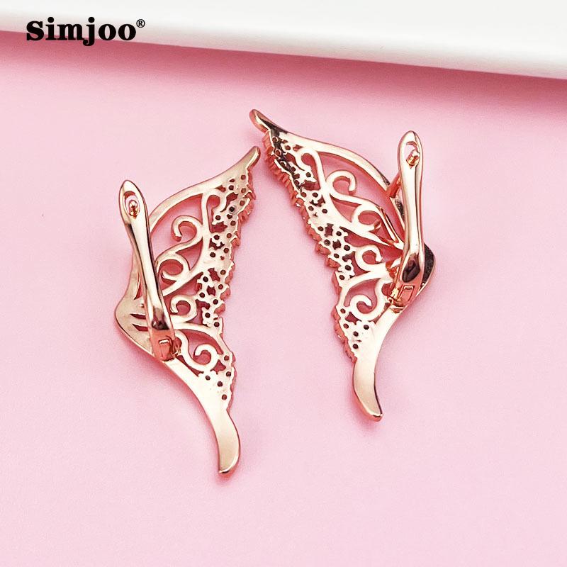SIMJOO Stylish Wing Stud Butterfly Zircon Earrings