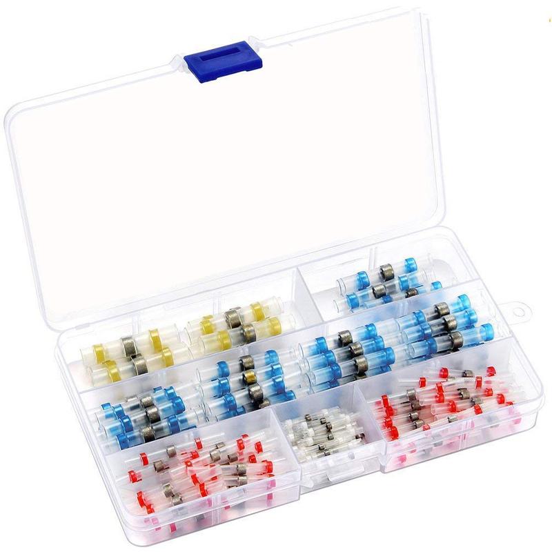 Durable-150PCS Solder Seal Wire Connectors Kit Heat Shrink Butt Connectors Waterproof And ulated Electrical Wire Terminals Wa