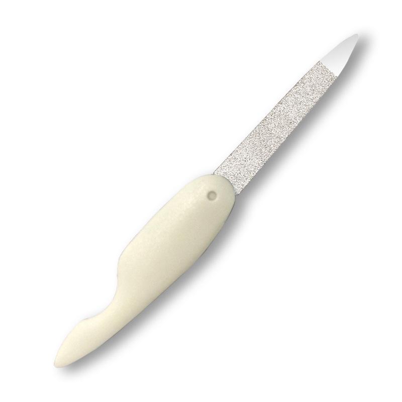 Doppelseitige Nagelpolier- und Formungs-Klappfeile aus Edelstahl