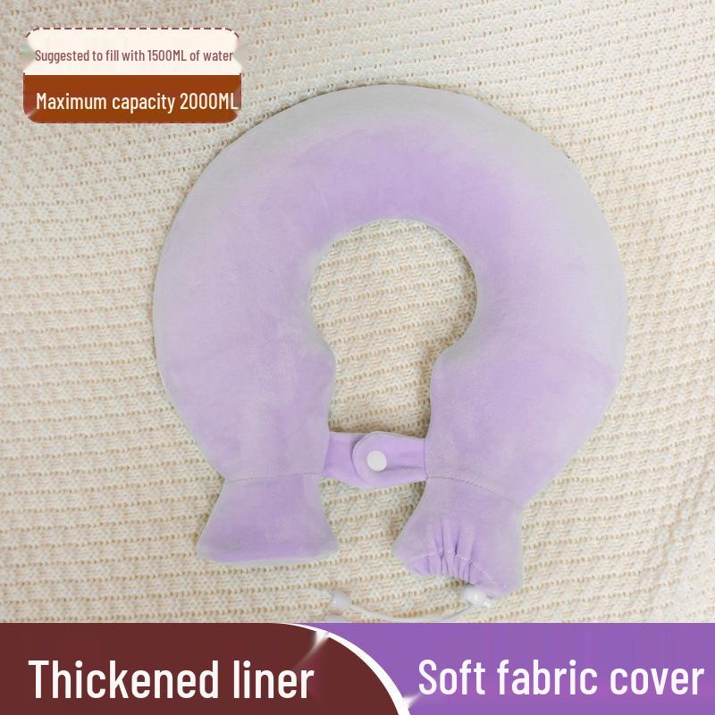 U-Shaped Neck Hot Water Bottle for Cervical Spine Relief, Plush PVC Heating Pad