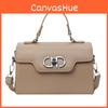 Shoulder Fashion Crossbody Bag With Solid Color Design And Buckle Silver
