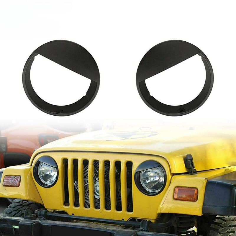 Embellecedor de Cubierta Decorativa de Visera de Faro Delantero para Jeep Wrangler TJ 1997-2007 Estilo Automotriz Accesorios Exteriores