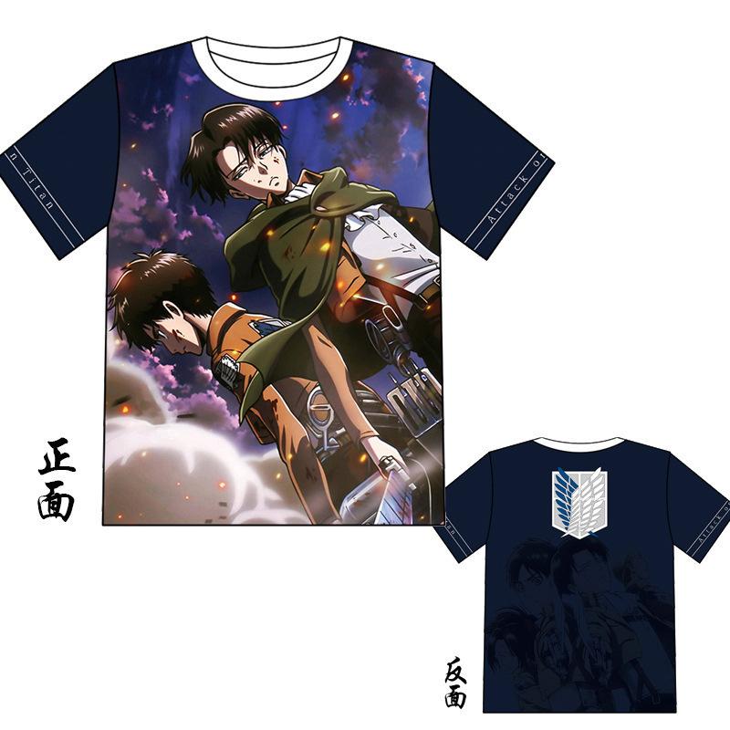 Attack on Titan 3D Pattern T-Shirt, Fashion Streetwear Graphic Tee, Lightweight Polyester Short Sleeve, Hip Hop Style Tops
