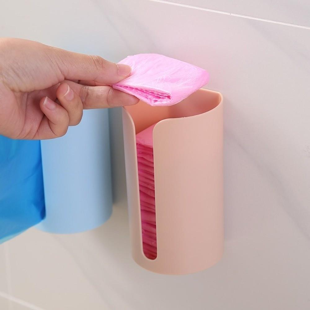 5Pcs Removable Wall-Mounted Container Nail-Free Garbage Bag Holder Storage Box Kitchen Storage