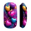 Black Wireless Mouse Colorful Hearts Purple Background