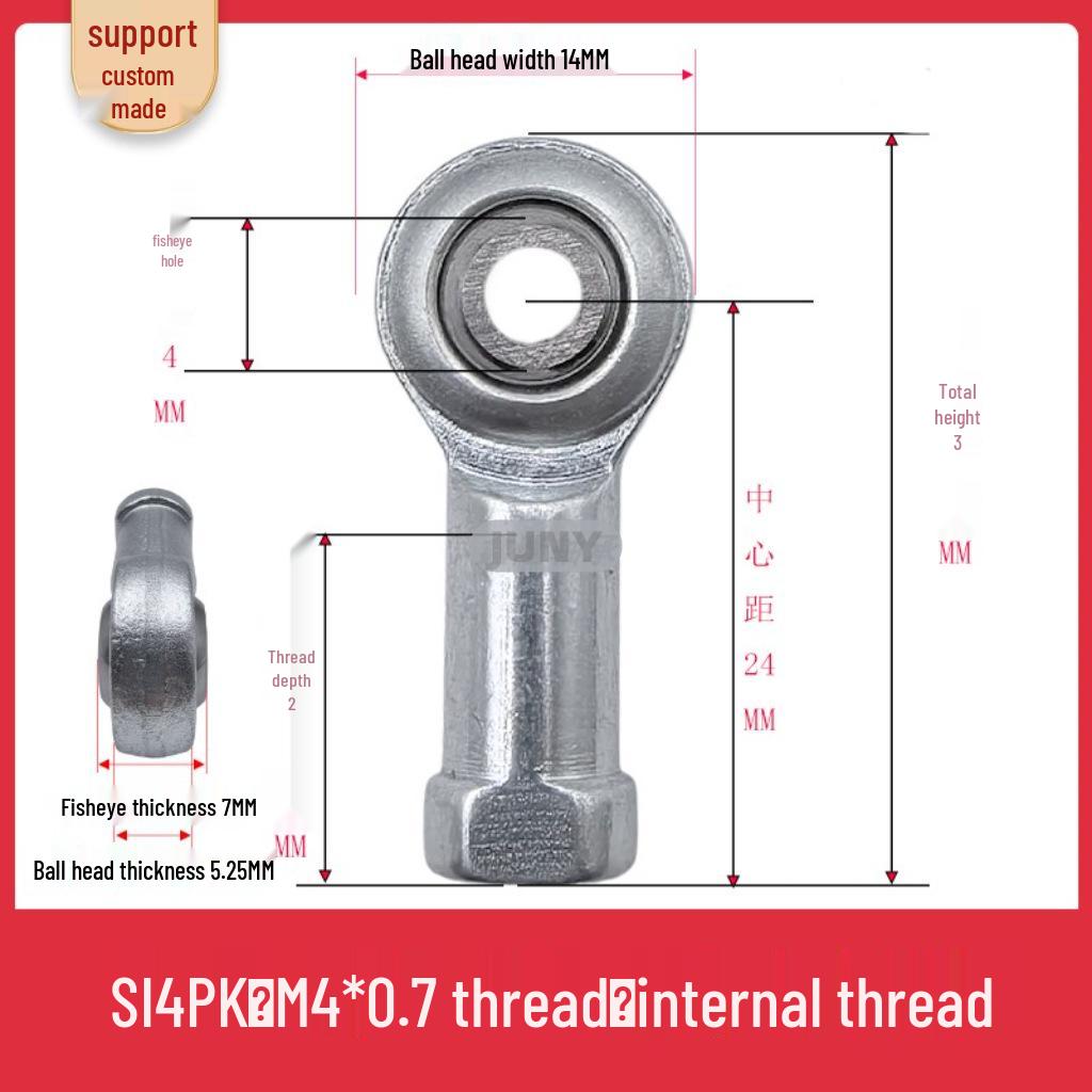 Spherical Plain Bearings: Universal Joint Ball Joint Rod End, Internal SI, External SA, Sizes 5-40