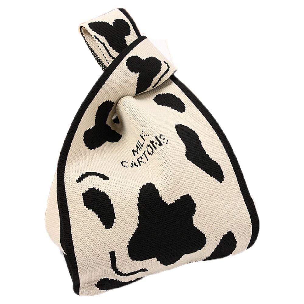Mini Shoulder Bag Women Girls Knot Wrist Bag Handmade Knit Tote Bag