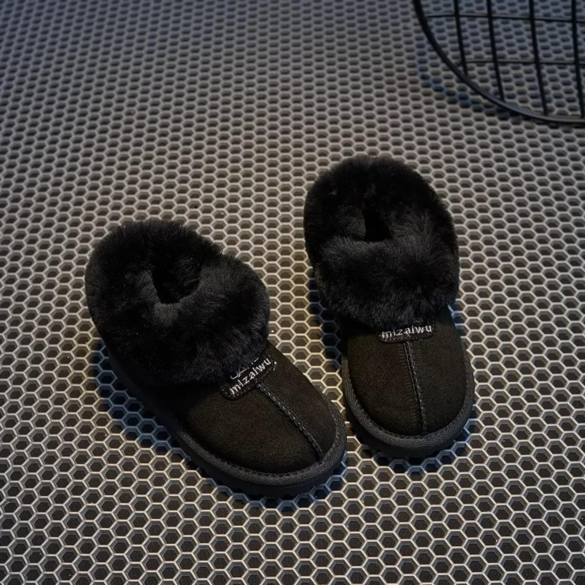 

Children s Snow Boots with Thick Velvet for Girls, Large Cotton Shoes for Boys, Waterproof and Anti slip Short Boots 35 чорний