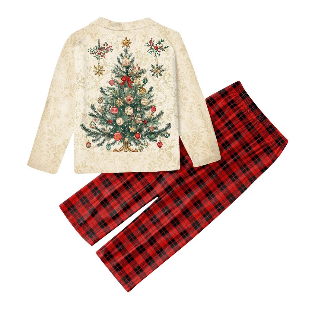 Christmas Prints Family Matching Long Sleeve Tops+Pants Set Family Matching Sets