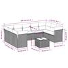 10-teiliges Gartensofa-Set mit Kissen Graues Poly-Rattan