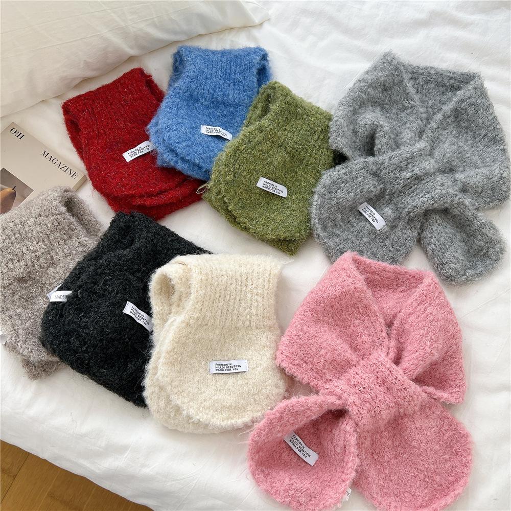 Neuer einfarbiger Schal für Damen im Frühling und Herbst, vielseitiges Band mit Handgelenksschlaufe, modische Dekoration, Nackenschutz für Studenten, kleiner Schal