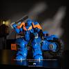 JD124 Blue Mecha Battle Hammer Building Blocks Motorcycle – Educational DIY Model Toy for Boys