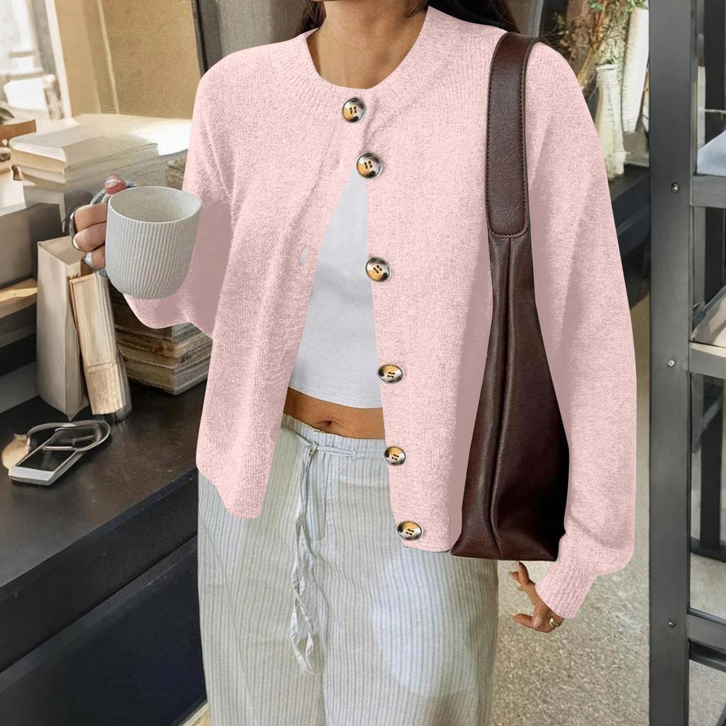 Women's Cardigan Sweaters Lightweight R-Neck Long Sleeve Outfits Fall Fashion Clothing