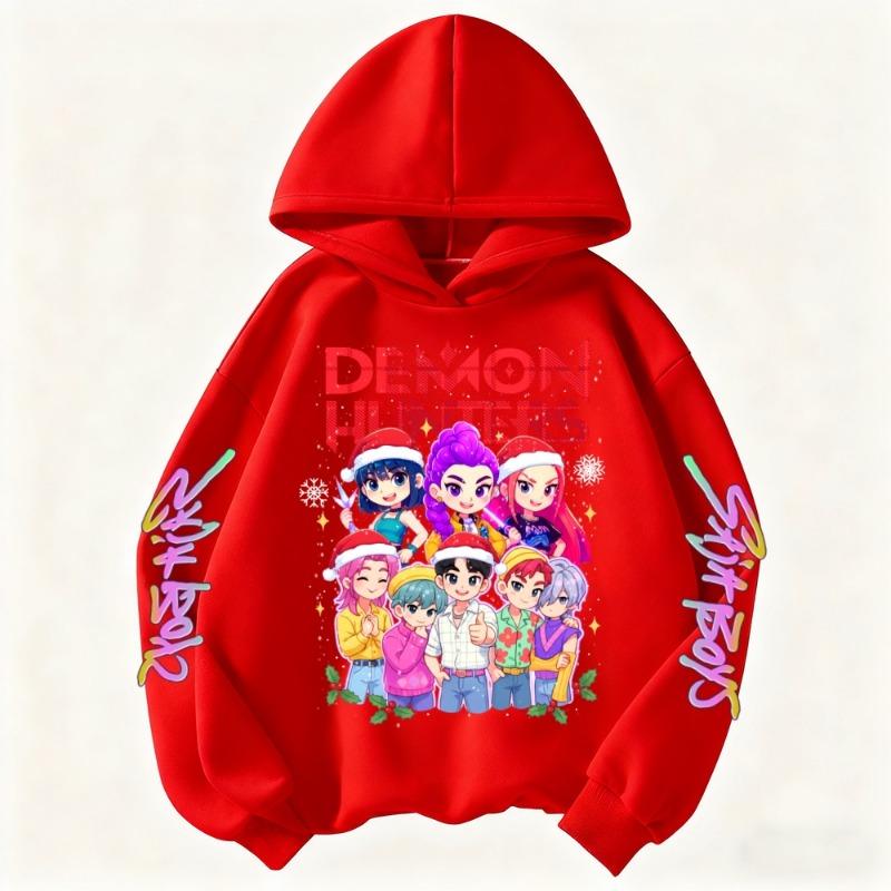 Christmas Fashion Women's Anime Clothing Kpop Devil Hunter Hoodie Casual Fashion Autumn Kids Sweatshirt