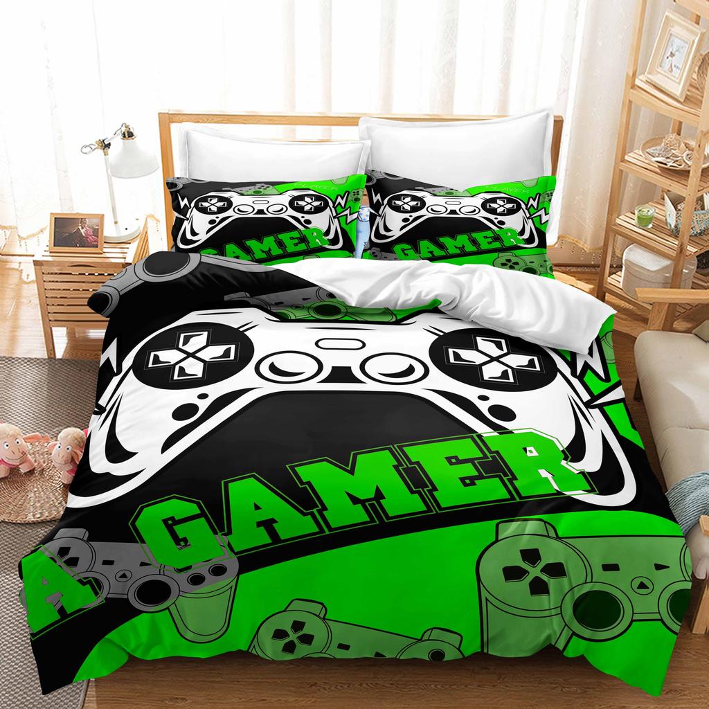 3D Printing Boy's Room Bedding Set Game Handle Duvet Cover 2/3 Pieces AU140 * 210 Full Size Quick Drying Easy Cleaning Home Decoration
