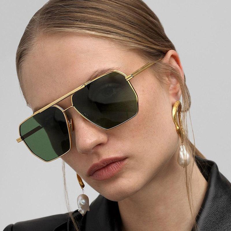 European American Style Sunglasses Women Square Shape Metal Frame Sun Glasses Women Driving Sunglass Male Female