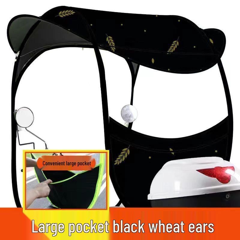 Toldo Impermeable y Protector Solar para Coche con Parabrisas Engrosado para Bicicletas Eléctricas y Triciclos