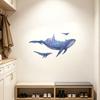 Blue Whale Wall Stickers, Waterproof PVC Wall Decals with Lighthouse And Stars, Peel And Stick Removable Marine Life Decals for Living