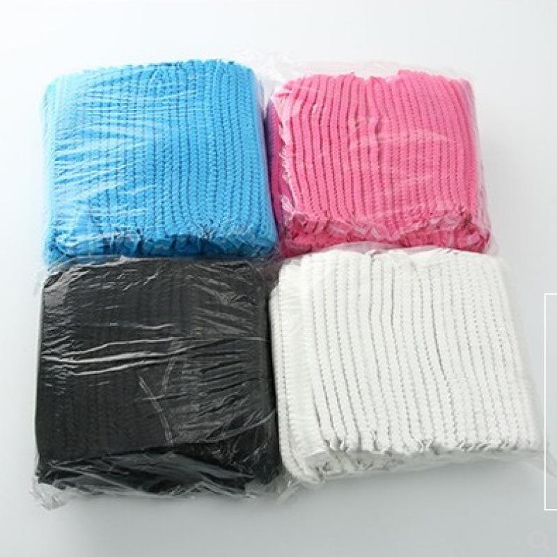 Disposable Black Hairnet Cap - Non-woven Fabric for Industrial Use