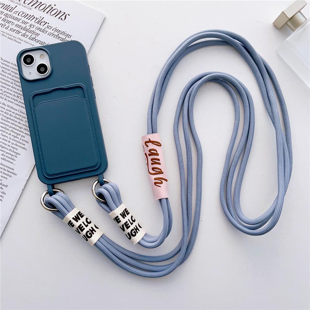 Liquid Silicone Wallet Crossbody Necklace Lanyard Card Holder Case for iPhone 16 15 13 11 12 14 Pro Max X XS 7 8 Plus Soft Cover