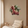 Christmas Rattan Leaves Woven Tape Home Party Door Wreath Decorative Rattan Red Berry  Bowknot Chic
