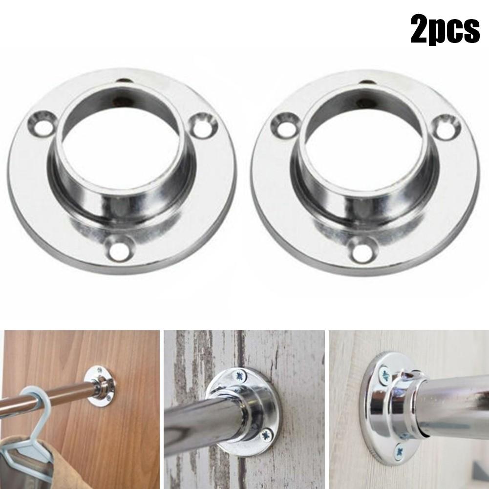 Store Wall Ceiling RAIL BRACKETS Closet Rod Holder Cupboard Wardrobe 25mm Cabinet Clothes Furniture Pole Wardrobe