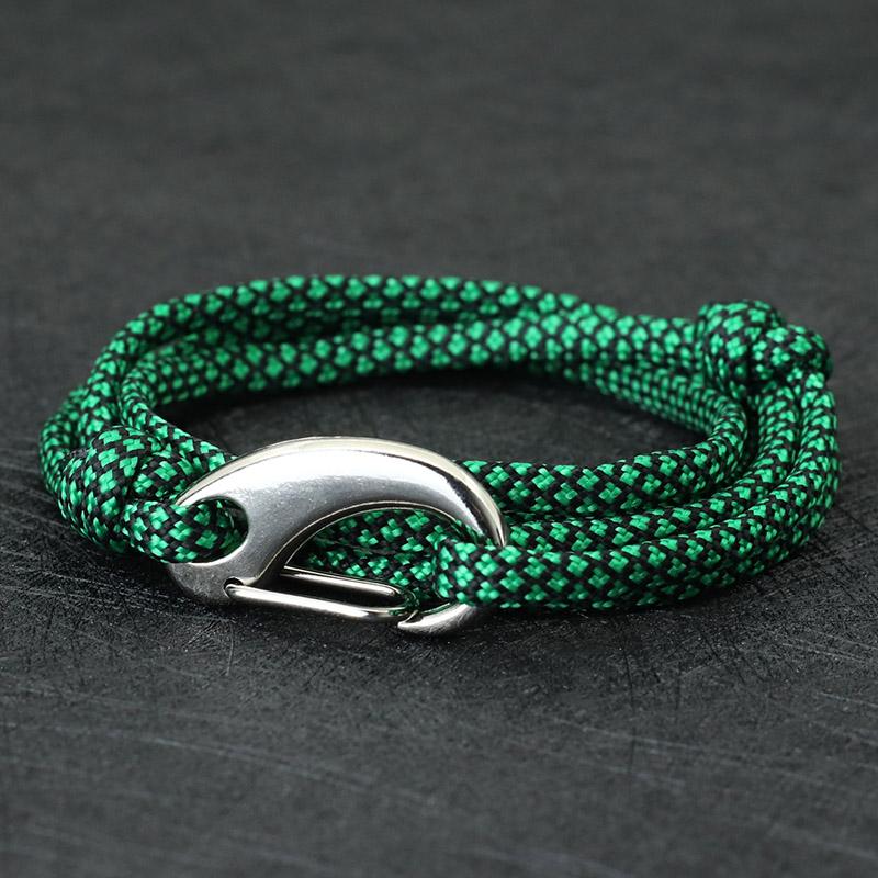 New Paracord Rope Bracelet For Men Stainless Steel Lobster Clasp Double Layer Warp Braclet Outdoor Survival Braslet Adjustable