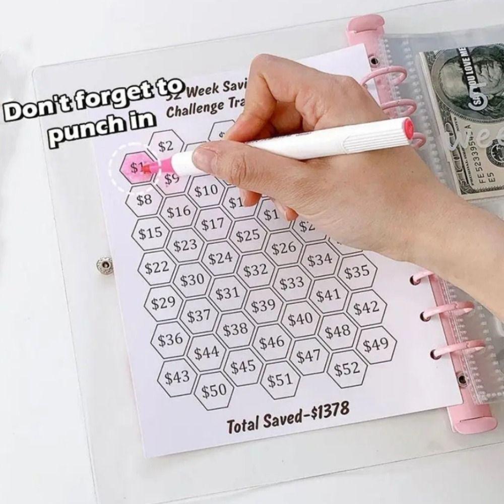 PVC Savings Challenge Binder A5 Notebook Binder Budget Binder 52 Weeks Envelope Binder Couple