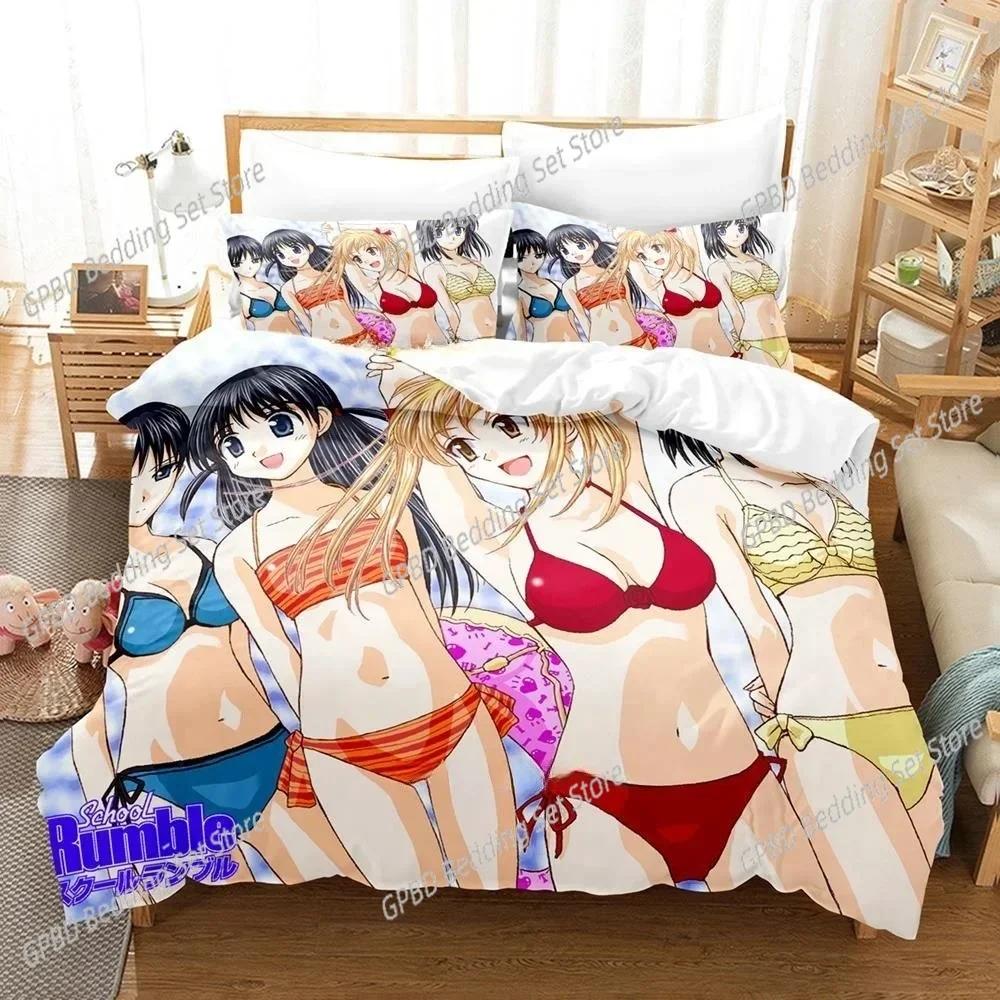 Luxury New 3D Print Anime School Rumble Bedding Set Single Twin Full Queen King Size Bed Set Bedroom Duvetcover Sets Home
