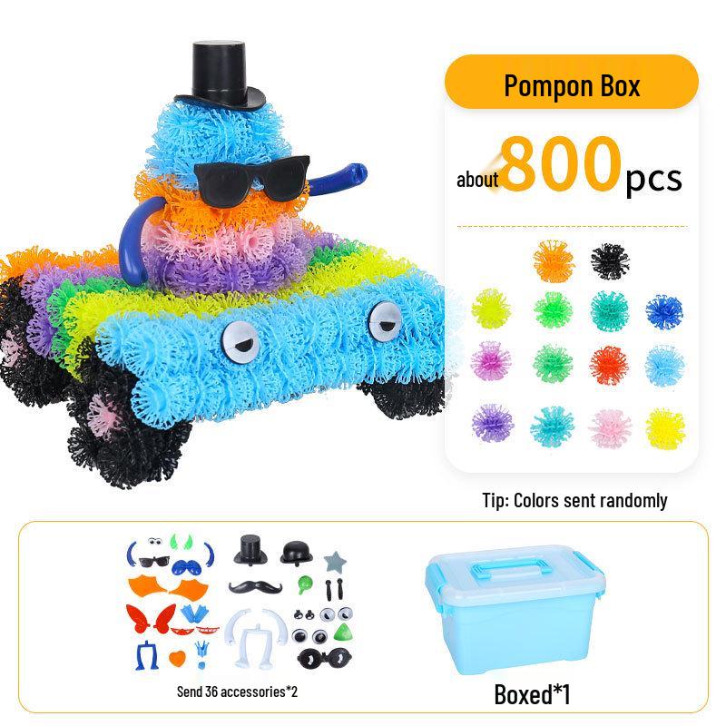 Upgraded Puffy Squeeze Ball: Double Hook DIY Puzzle Toy for Early Childhood Education