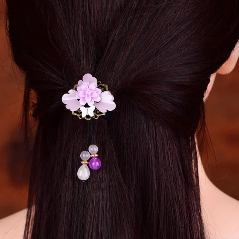 Ethnic Style Jewelry Classical Meatball Headwear Hair Clips Ladies  Edge Clip Hanfu Ancient Style Hairs Clip Elegant Headwear