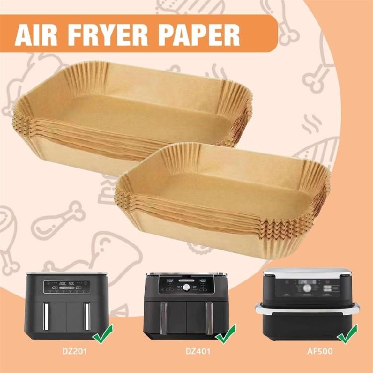 200 SZTUK Papier Olejowy Jednorazowy Papier do Frytownicy Powietrznej Papier do Pieczenia Podkładka Papierowa do Frytownicy Powietrznej Papier Pergaminowy do Frytownicy Powietrznej Kuchenki Mikrofalowej