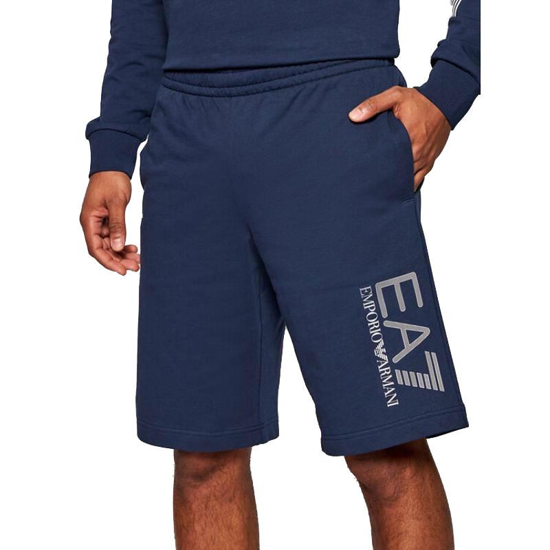 Emporio Armani EA7 SS22 Logo Letter Print Mid-Rise Casual Shorts Men shorts Navy-Blue 3KPS73-PJ05Z-1554